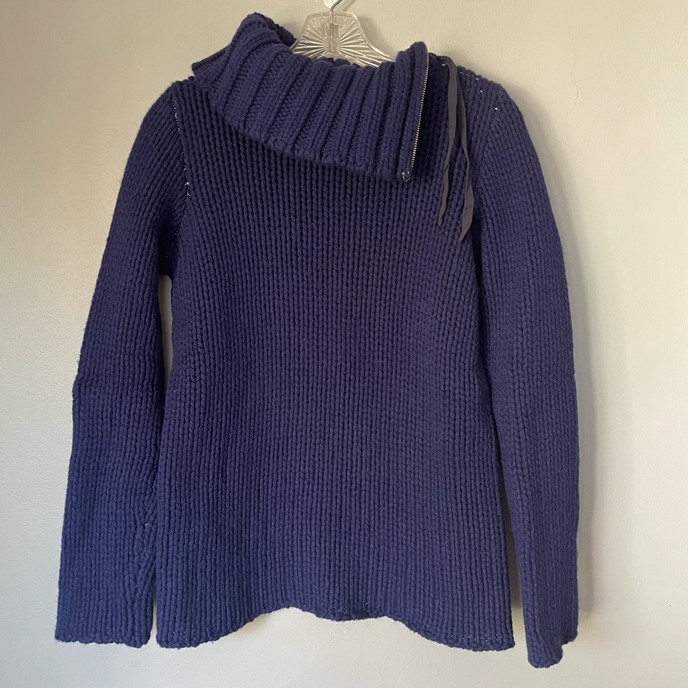 Vintage Margiela MM6 Blue Wool Turtleneck Sweater Miss Deana sz M - Picture 2 of 10